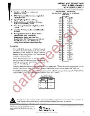 74AHC16240DGGRE4 datasheet  